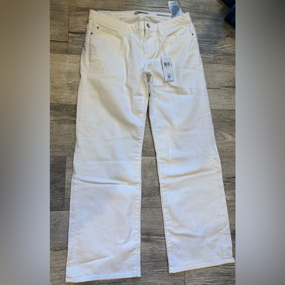 Guess Women's Wide Leg Slouchy White Jeans